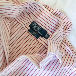 Polo by Ralph Lauren White & Red Stripe Classic Fit Men’s Shirt